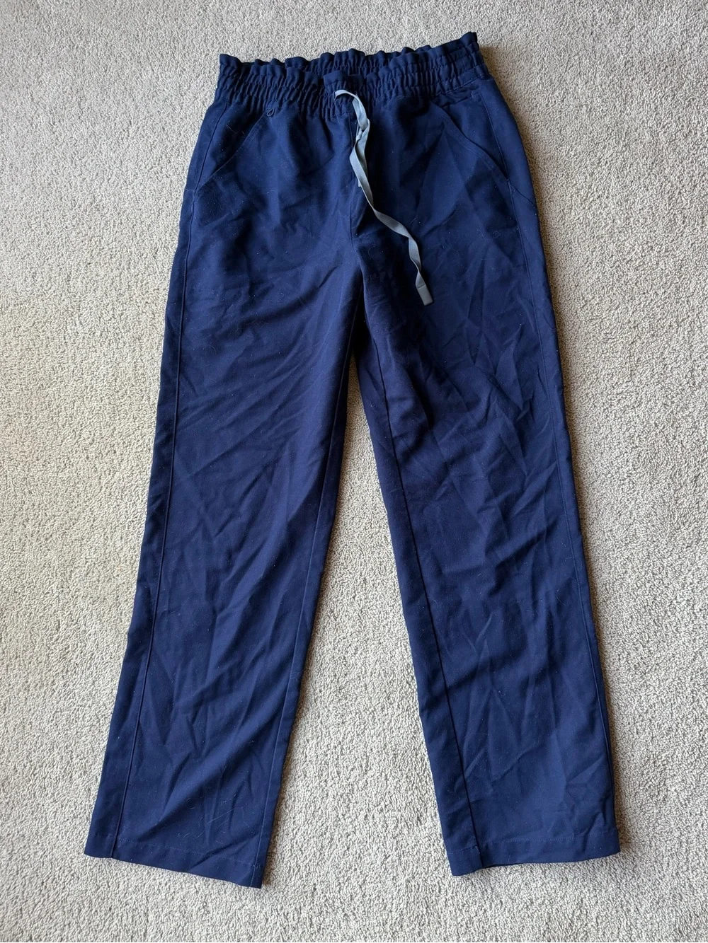 Figs women’s medium straight wide leg Navy Drawstring Jogger Pants